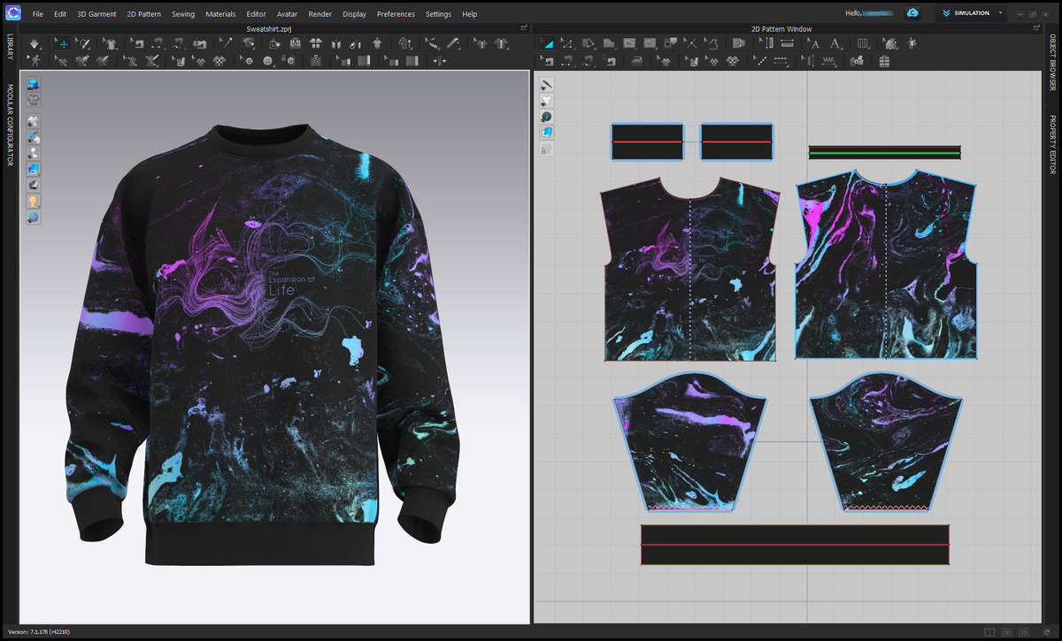 3D модель свитшота. Выкройка