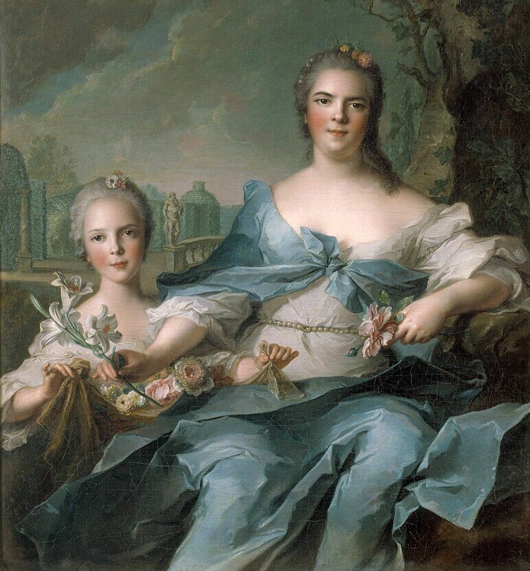 Принцесса Мария Луиза Елизавета вместе с дочерью Изабеллой в Фонтенбло, автор Жан-Марк Натье