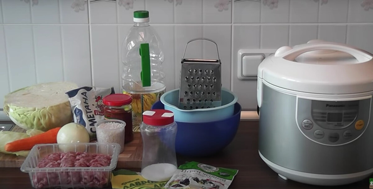 Необходимые продукты для ленивых голубцов в мультиварке