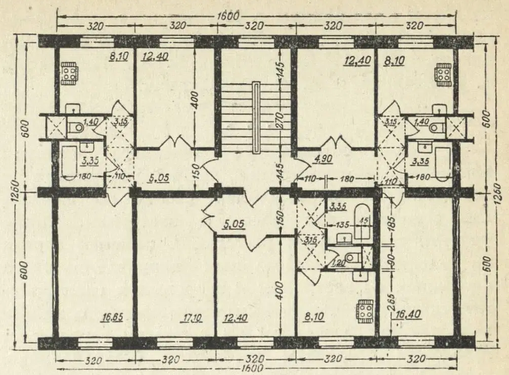 Рис. 2. Рядовая секция 2-2-2