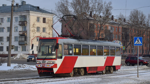 Трамвай Tatra TB4D КВР Барнаул-1296. Покатушки по Барнаулу.