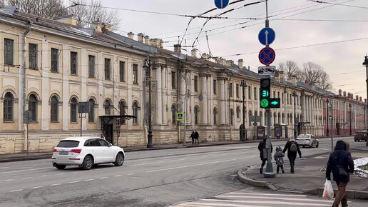 От Кадетского корпуса до Тучкова моста по Кадетской и 1-й линиям Васильевского острова в Санкт-Петербурге. Прогулки по Петербургу.