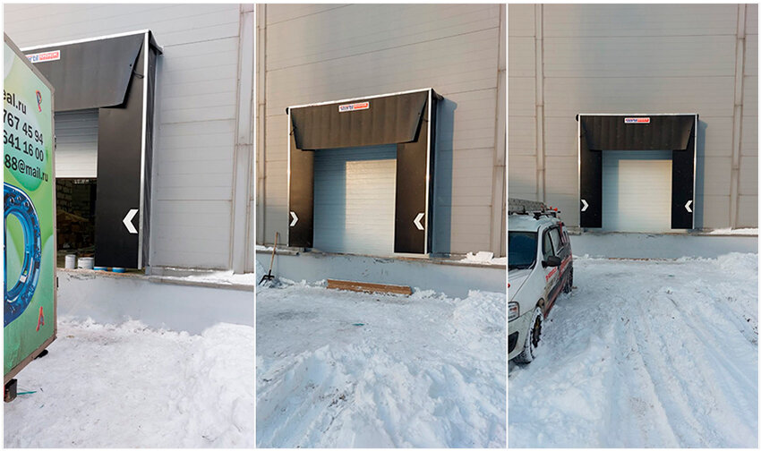 Смонтированный российский занавесочный докшелтер МЛС rWE574