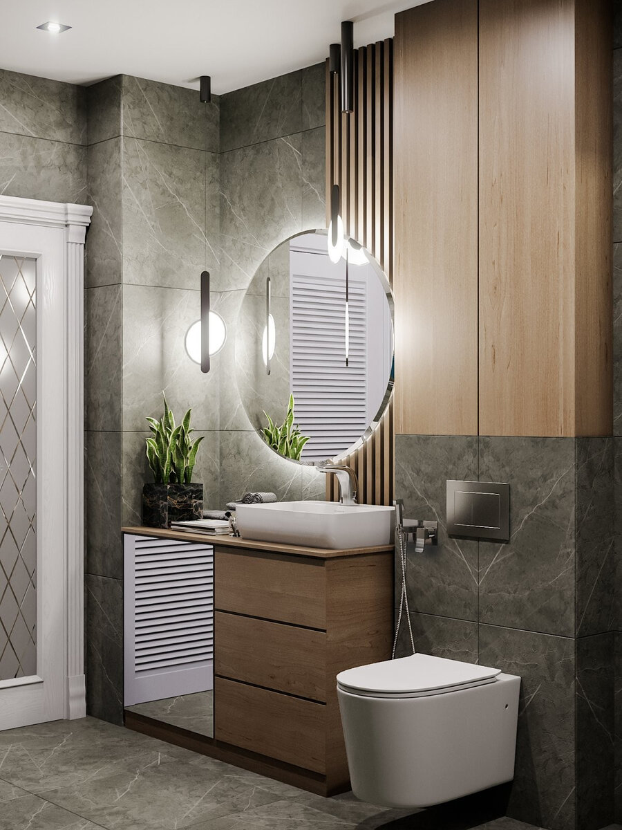 Интерьер с инсталляцией выглядит модно и минималистично 