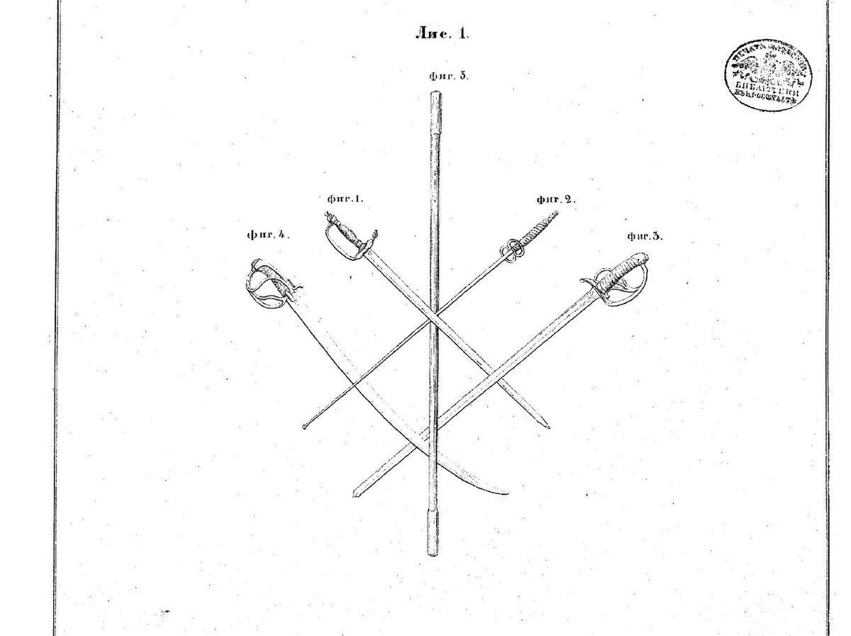 Из книги Соколова "Начертание правил фехтовального искусства", 1843 год.