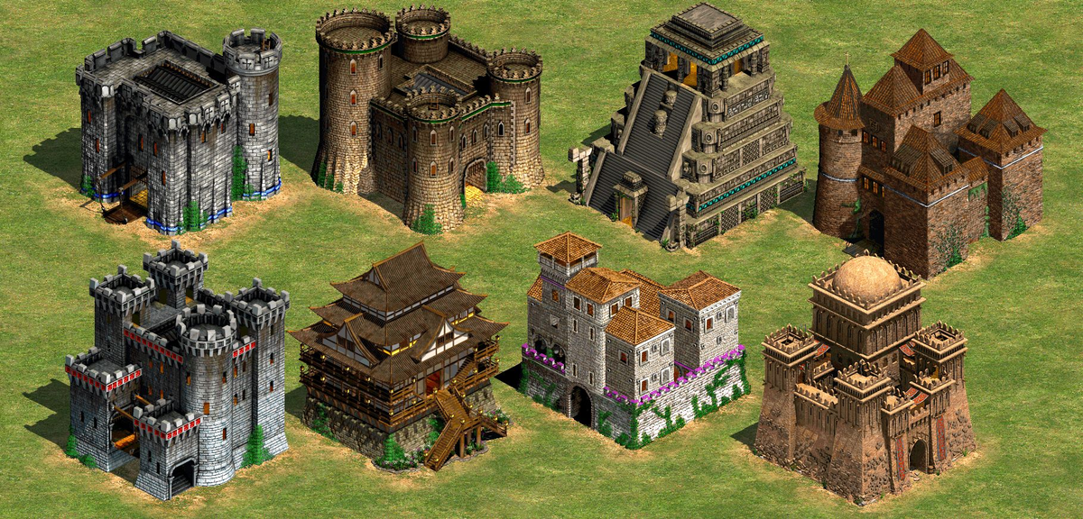 А два замка 2. Замки в AOE 2. Age of Empires 2 крепость. AOE 2 замок в МАЙНКРАФТЕ. Age of Empires 2 здания.