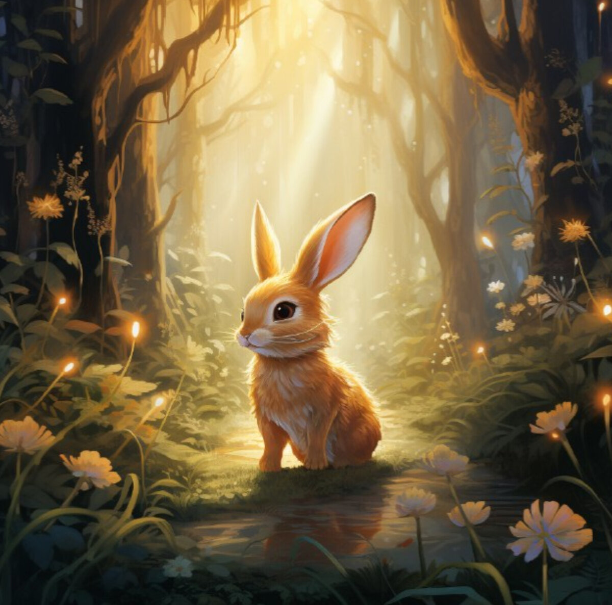 Зайка спешит к друзьям 