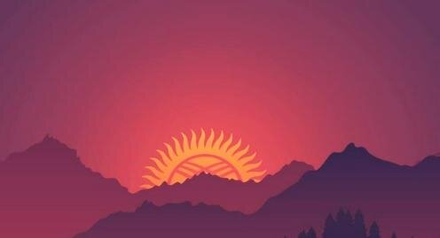 Фрагмент иллюстрации Элнура Исакова "Последний закат". Фото из соцсетей