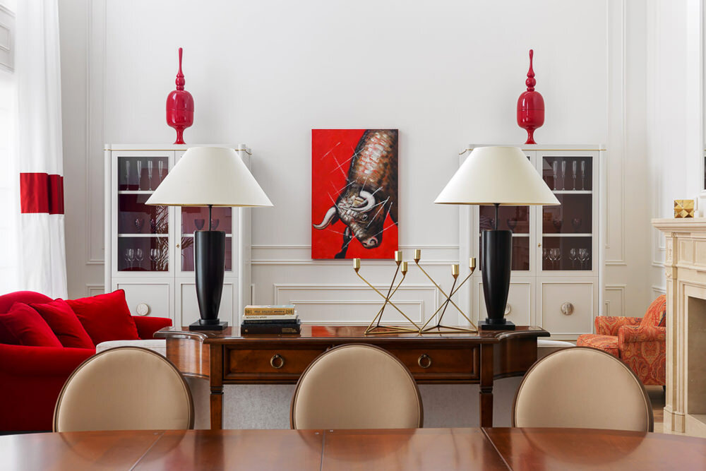 Фрагмент гостиной подмосковного дома, построенного и оформленного архитектором Марией Рожниковой.