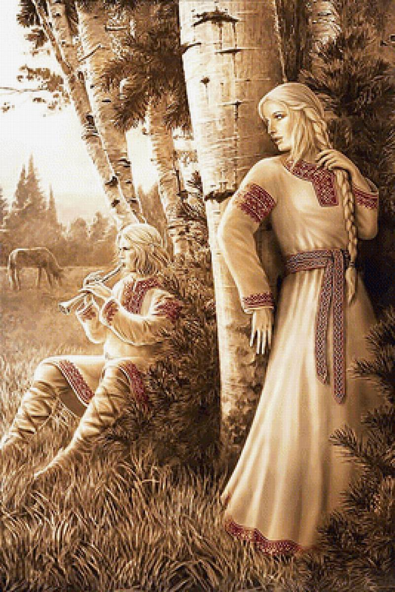 Очень большая схема, в длину аж 400 крестов. Не сказала бы, что мне прямо нравится схема. Для такой вышивки сейчас, как мне кажется, не сезон. Я бы начинала вышивать её весной. Или вообще бы не бралась за неё. Не рекомендую схемы начинающим рукодельницам, так как она крайне сложна в исполнении. Я вообще не сильный поклонник темы весны и первой любви тем более. Для меня весна никак не связана с любовью. Для меня это скорее время депрессия и авитаминоза, кризисное время. Хотя в разгар следующего лета, когда весна уже уйдет, я возможно и начну её вышивать. Но это под большим вопросом, и вилами по воде.