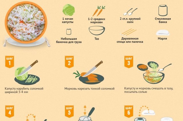    Самый простой способ сделать квашеную капусту. Инфографика
