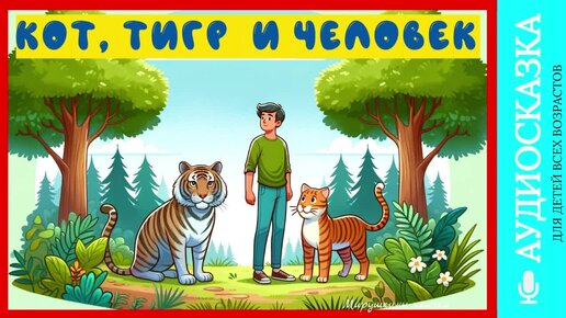 Кот, тигр и человек | аудиосказки | народные сказки | детские сказки онлайн | сказка | мультик