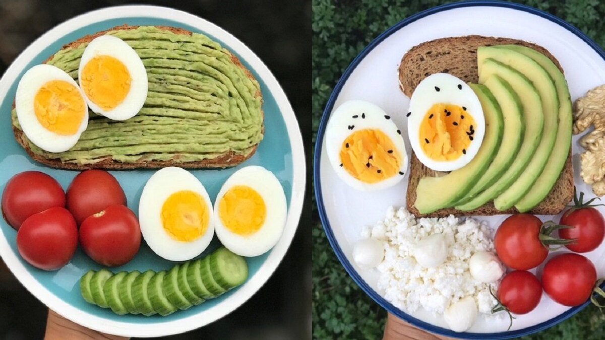 Варианты полезного завтрака. Фото - Pinterest