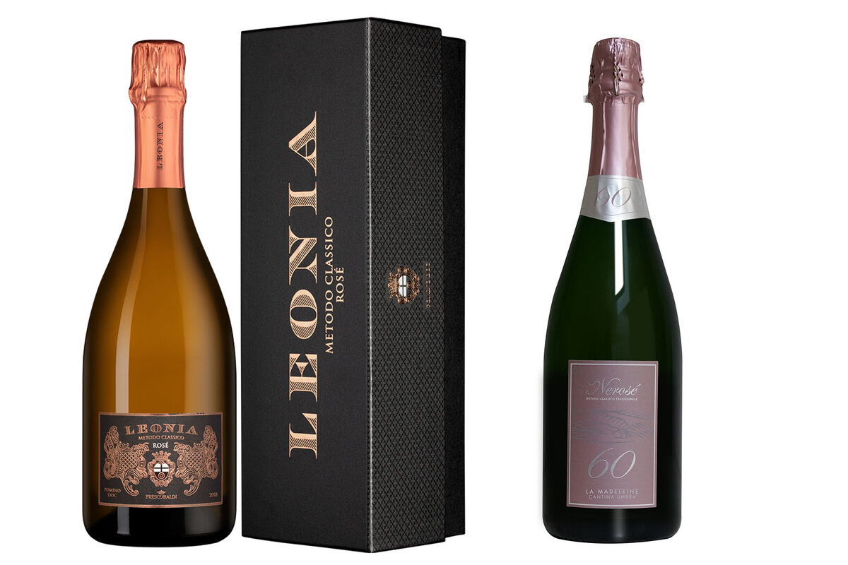 Слева направо: Frescobaldi Leonia Brut Rosé 2018; La Madeleine Nerosé