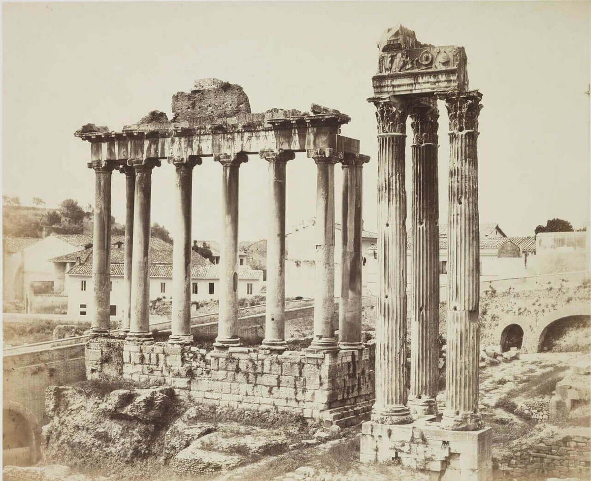 Храм Сатурна и Храм Веспасиана, Рим, 1860-е годы.