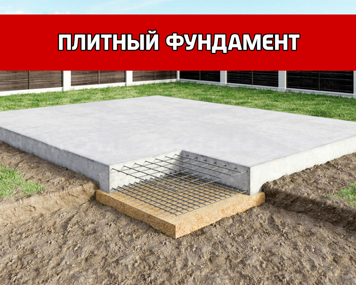 Обычно плитный фундамент не заглубляется больше, чем на 40см