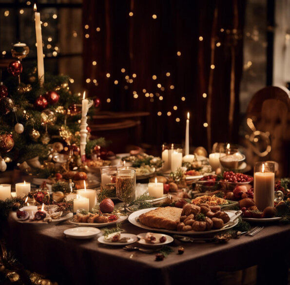 Новогодний стол без алкоголя. Нейросеть