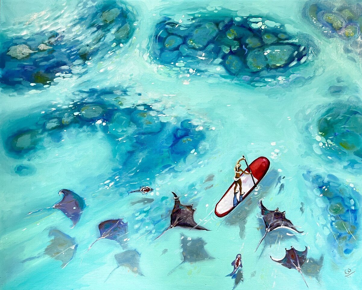 Картина "Море спокойствия" - большая интерьерная живопись. В продаже