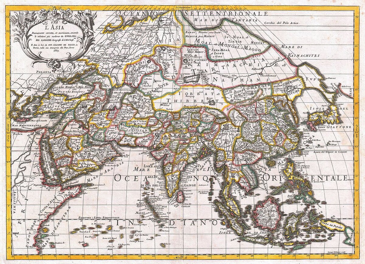 Найманы на карте Джованни Джакомо Де Росси. 1687 г. 