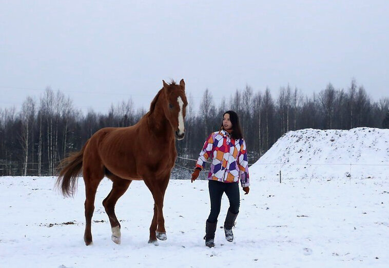 Пожилой Бобос и его хозяйка Катерина Березина. Из архива.