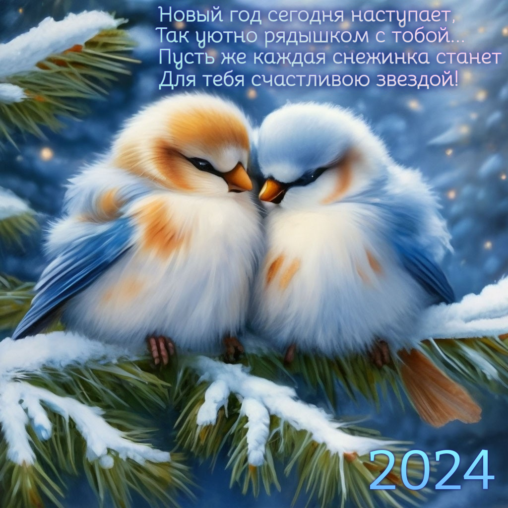 Прикольные открытки на Новый год 2024 (43 картинок)