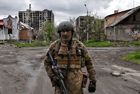    Боец ЧВК «Вагнер» в Артёмовске
