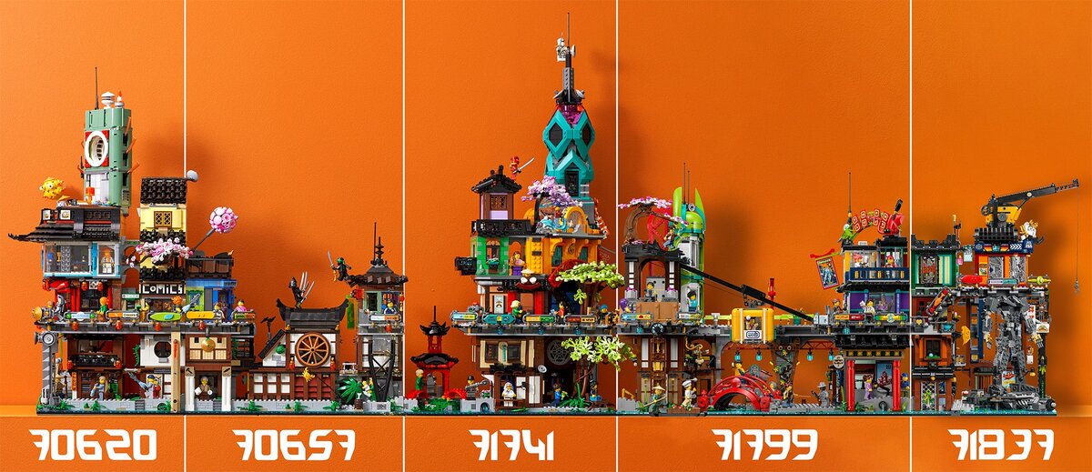 5 наборов серии "Ниндзяго Сити".