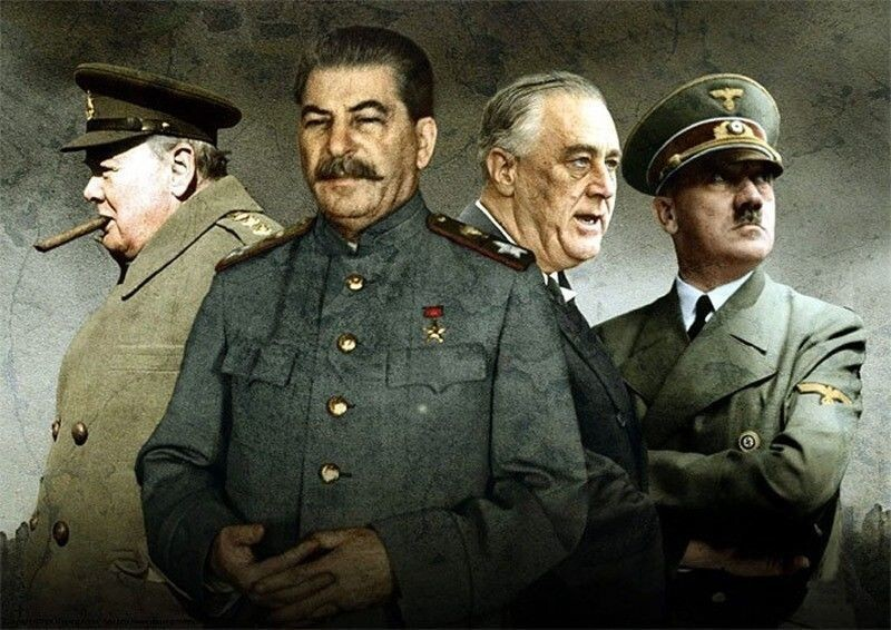 Следствием второй мировой войны стало. Сталин Черчилль и Рузвельт арт.