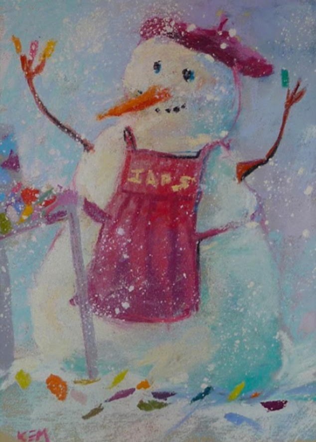 Карен Маргулис. 10 декабря 2012 г. Веселье с пастелью...Рисование снеговиков. Пастель. Размер: 5x7 дюймов. https://www.dailypaintworks.com/Artists/kmargulis-1159
