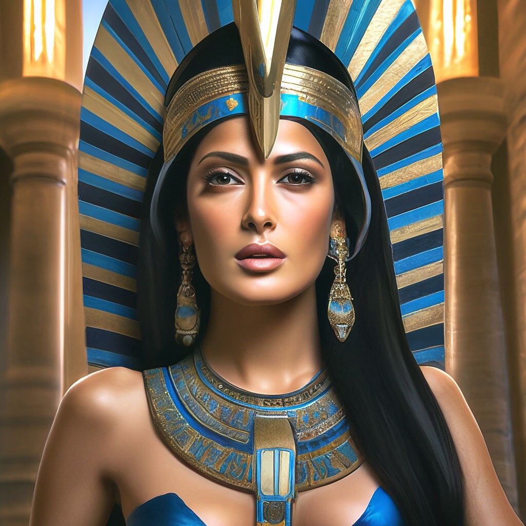 Сельма Хайек в образе Египетской царицы Изиды