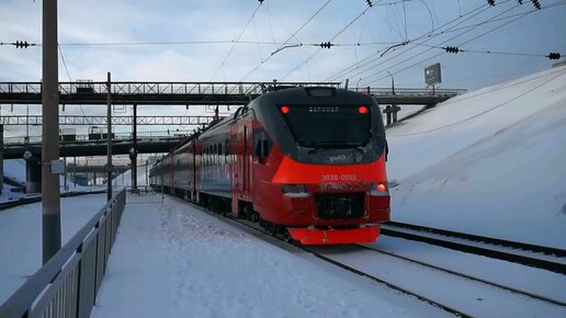 Электропоезд ЭП3Д-0092. Покатушки от Развилки до Присягино+отправление.