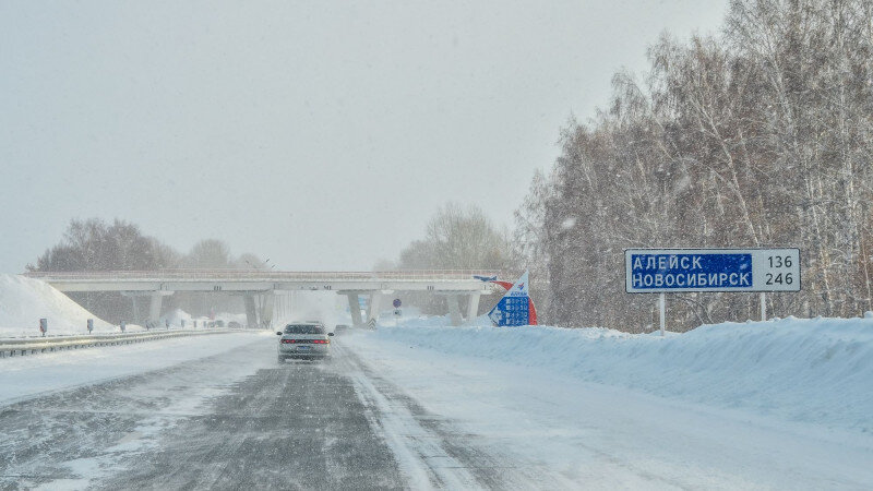     Зима. Дорога. Поземка. Идет снег. Настасья Коваленко