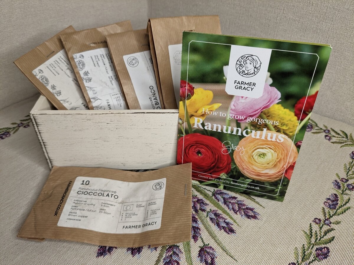 Распаковка посылки с ранункулюсами