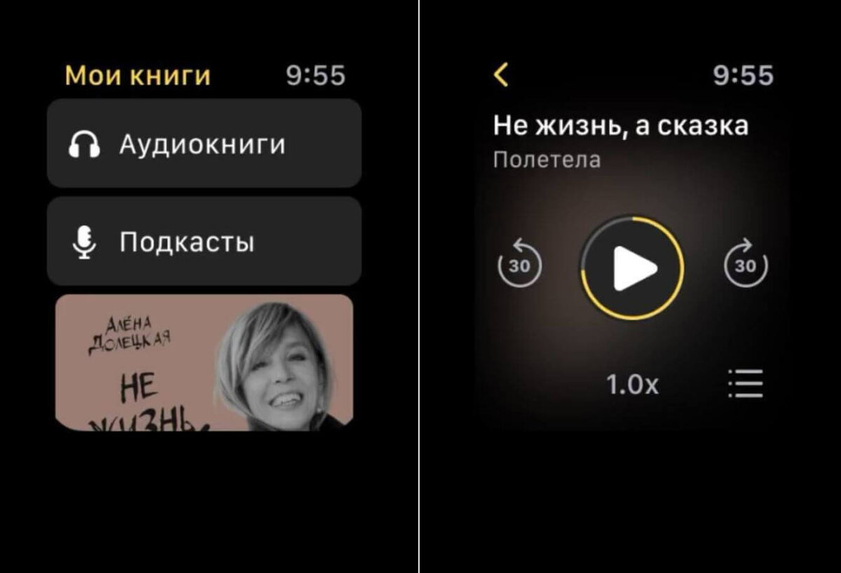   Аудиокниги можно слушать по подписке на Apple Watch