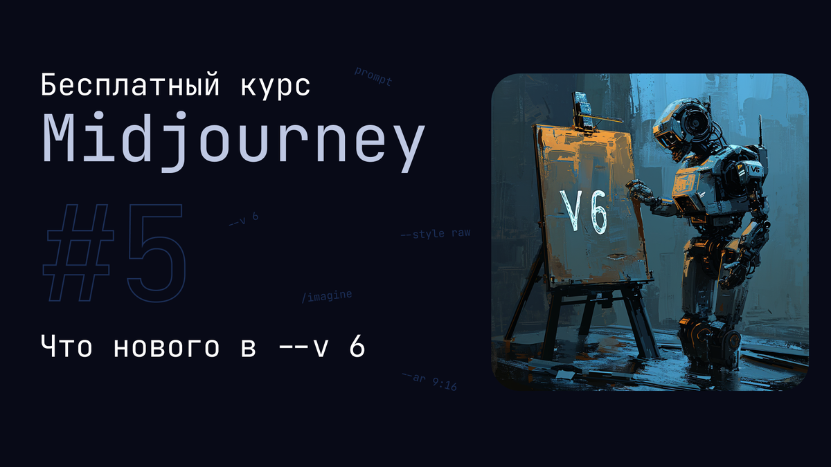 Midjourney v6 - бесплатный курс. Альфа-тест шестой версии.
