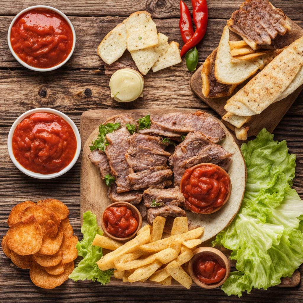 Разнообразные закуски и дополнения к мясу