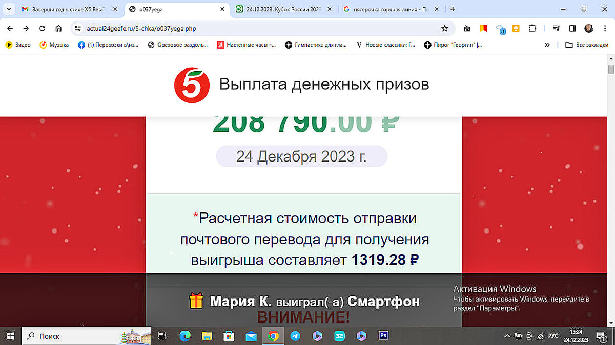 Новогодний розыгрыш от «Пятерочки» или Внимание, мошенники! | Ай_ва | Дзен