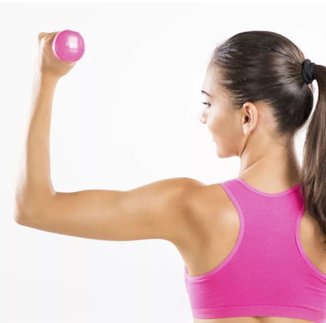 Трицепс на гантелях. Подъем на бицепс на наклонной скамье. Девушка с гантелями. Французский жим отжимания. Занятия для рук с гантелями для женщин.