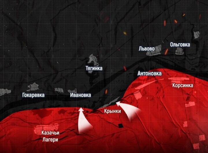 Боевые действия на Херсонском направлении на утро 24 декабря. Источник: t.me/evgeniy_lisitsyn.