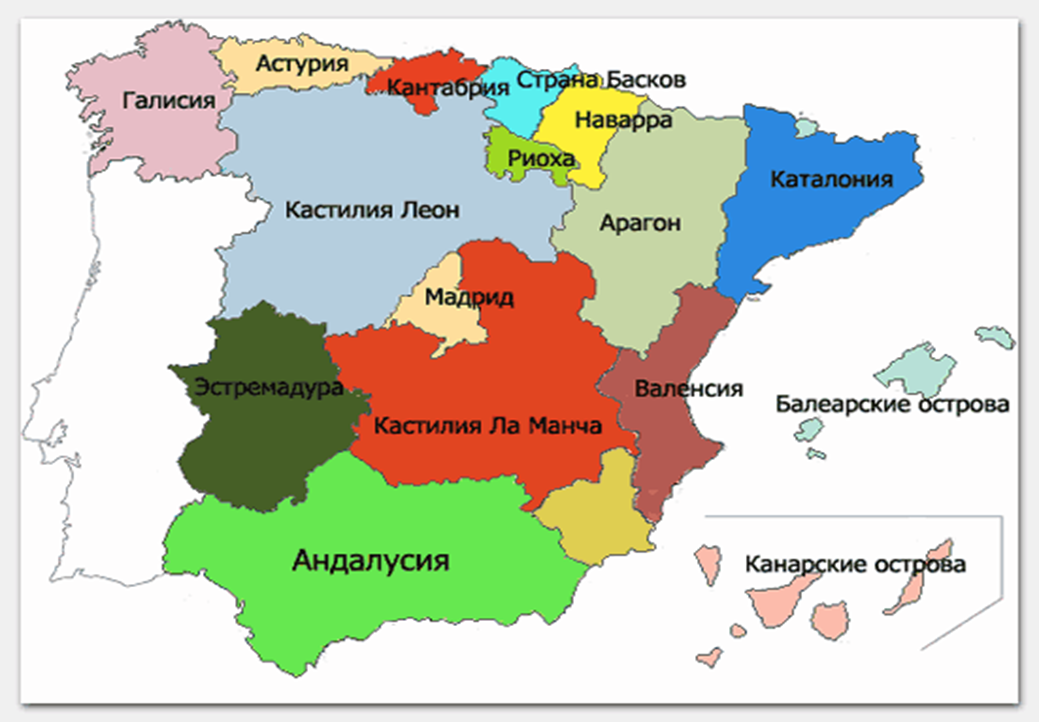 Гастрономическая карта Испании