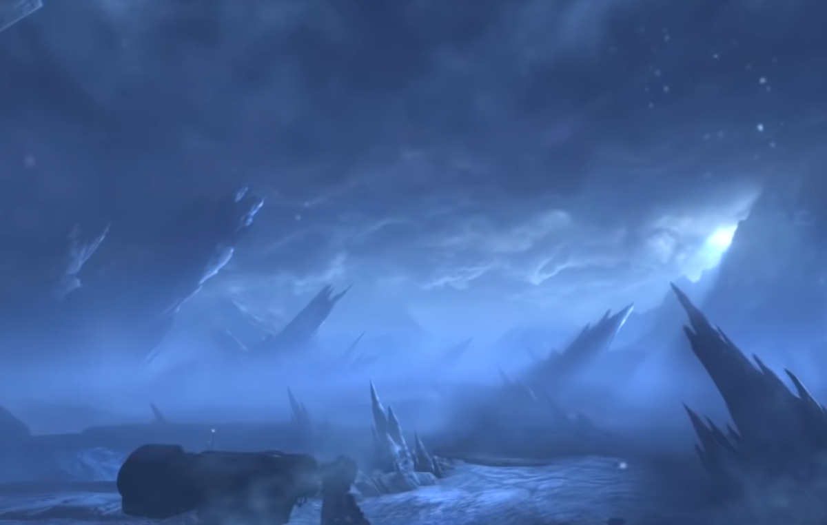 Мрачные холодные виды. Скриншот из игры.