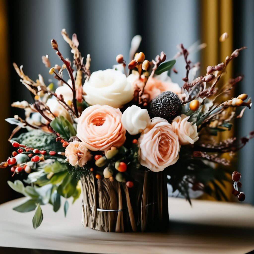 Ветки, ягоды и цветы 