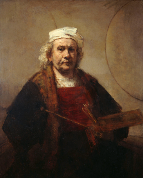 Рембрандт ван Рейн  "Автопортрет с двумя кругами" (ок. 1665–1669)