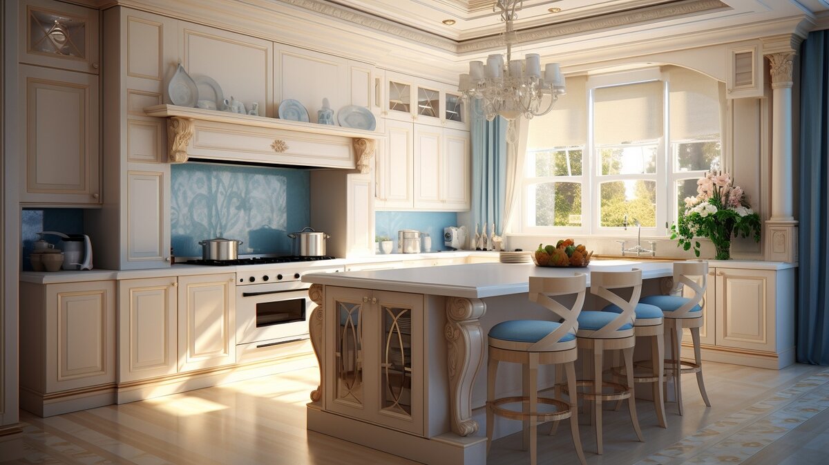 Концепт светлой и просторной кухни