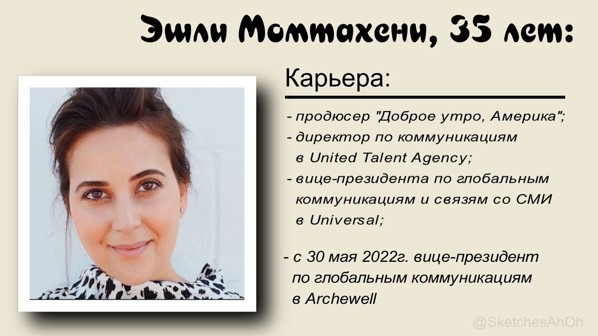 Коллаж автора: послужной список Эшли Момтахени Хансен