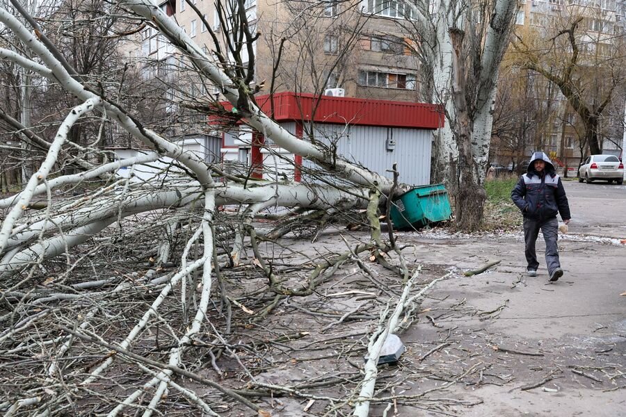    Последствия непогоды в Донецке © Дмитрий Ягодкин/ТАСС