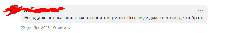 Скриншот одного из комментариев к статье. 