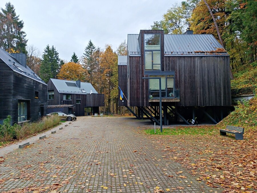 Городская деревня в Литве. Вид на окружающую природу изнутри поселка