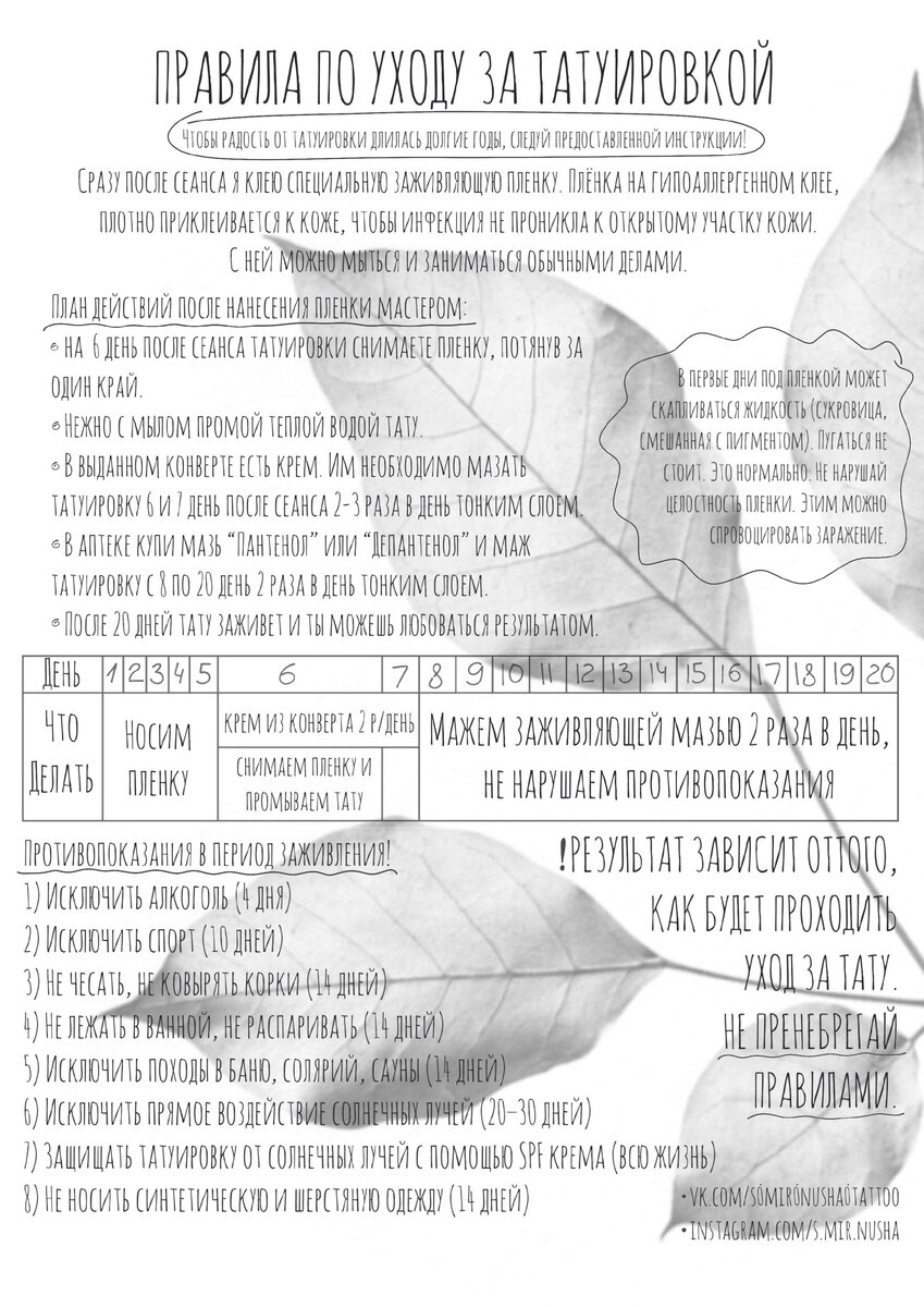 Памятка, если ты заживляешь татуировку пленкой SUPRASORB 