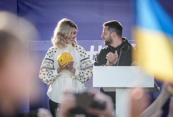    Елена Зеленская и Владимир Зеленский